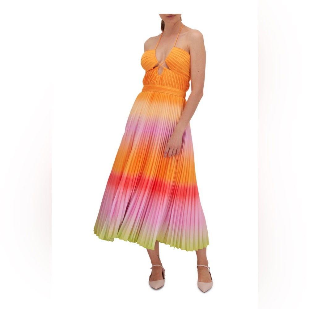 NWT Simkhai Annita halterneck pleated midi dress